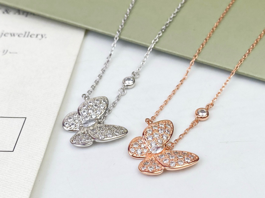 VCN043 Van cleef two butterfly Diamond necklace - ccjewelryacc