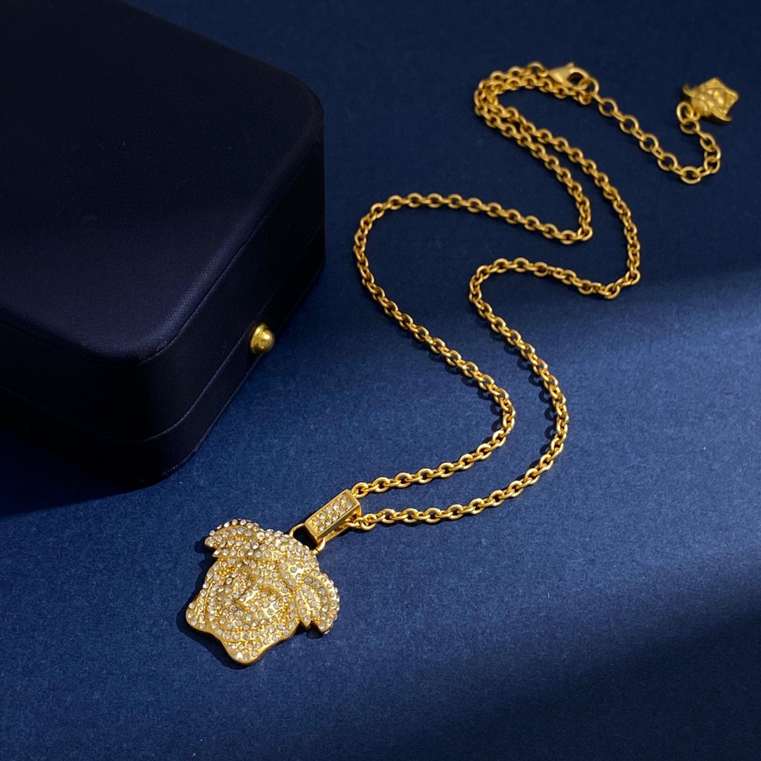 VSN045 Medusa chain pendant necklace - ccjewelryacc