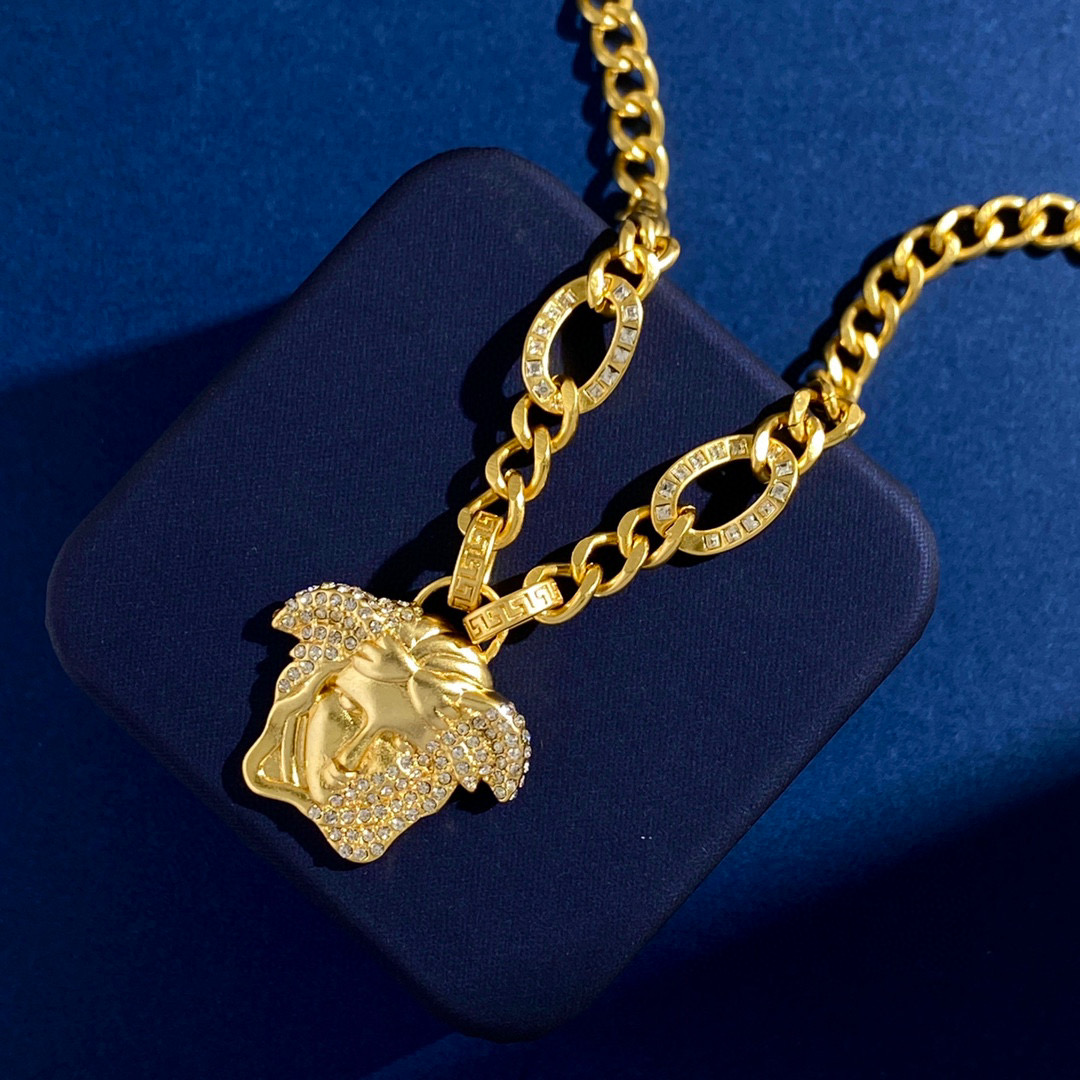 VSN047 Versace medusa chain pendant necklace - ccjewelryacc