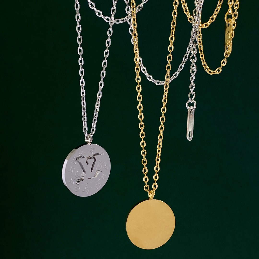 LVN093 Designer Monogram Blade Diamond Necklace For Men - ccjewelryacc