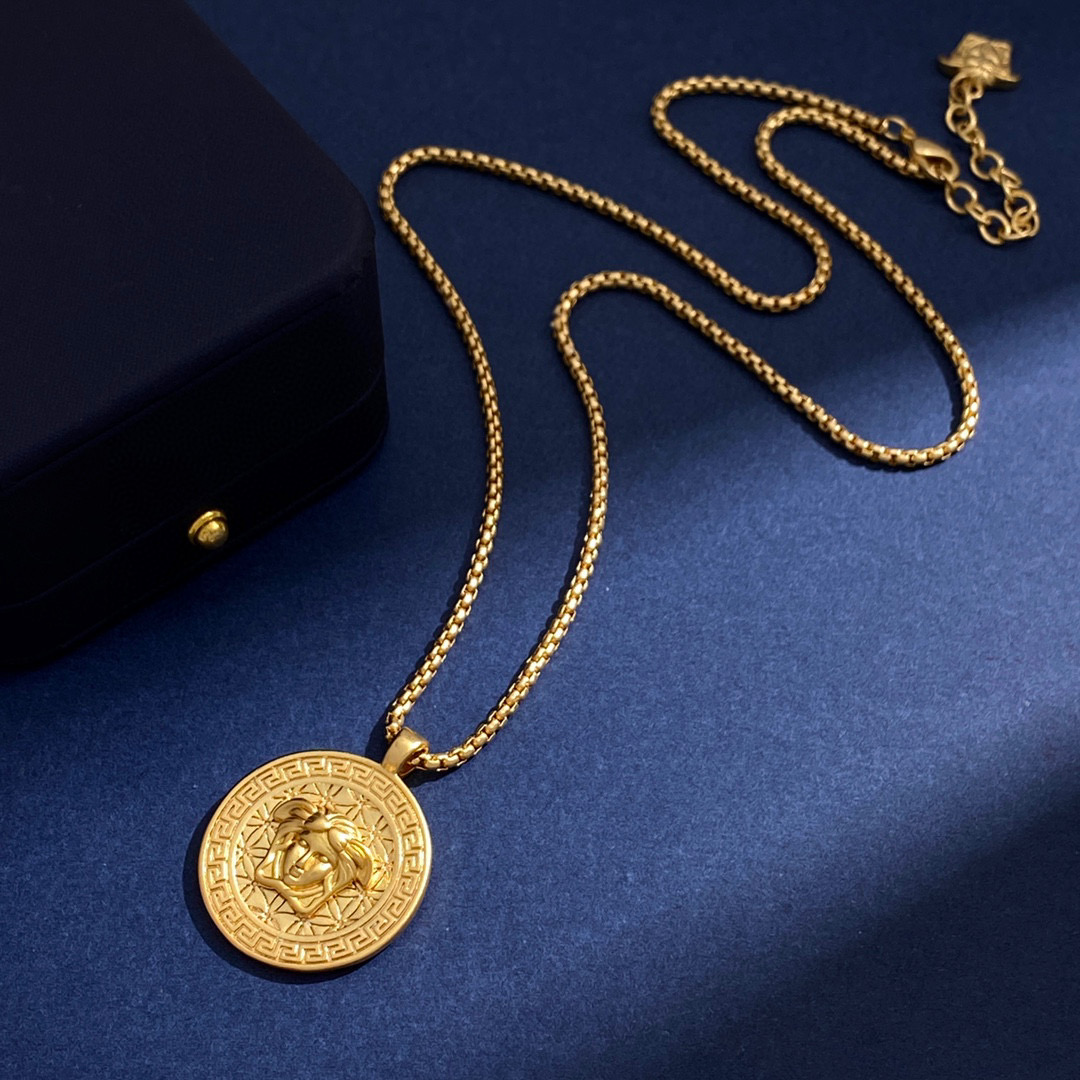 VSN043 Versace medusa pendant necklace - ccjewelryacc