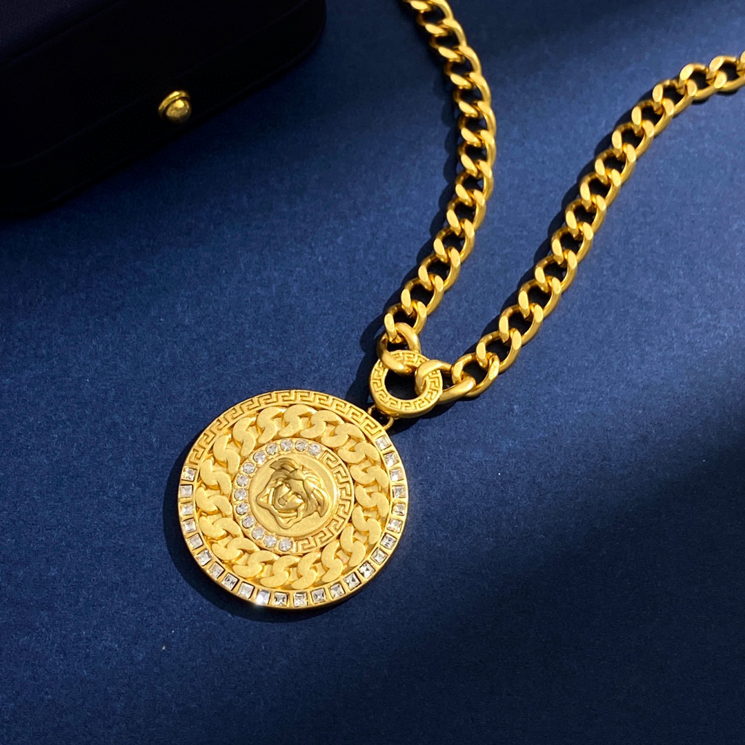 VSN048 Versace gold medusa necklace - ccjewelryacc