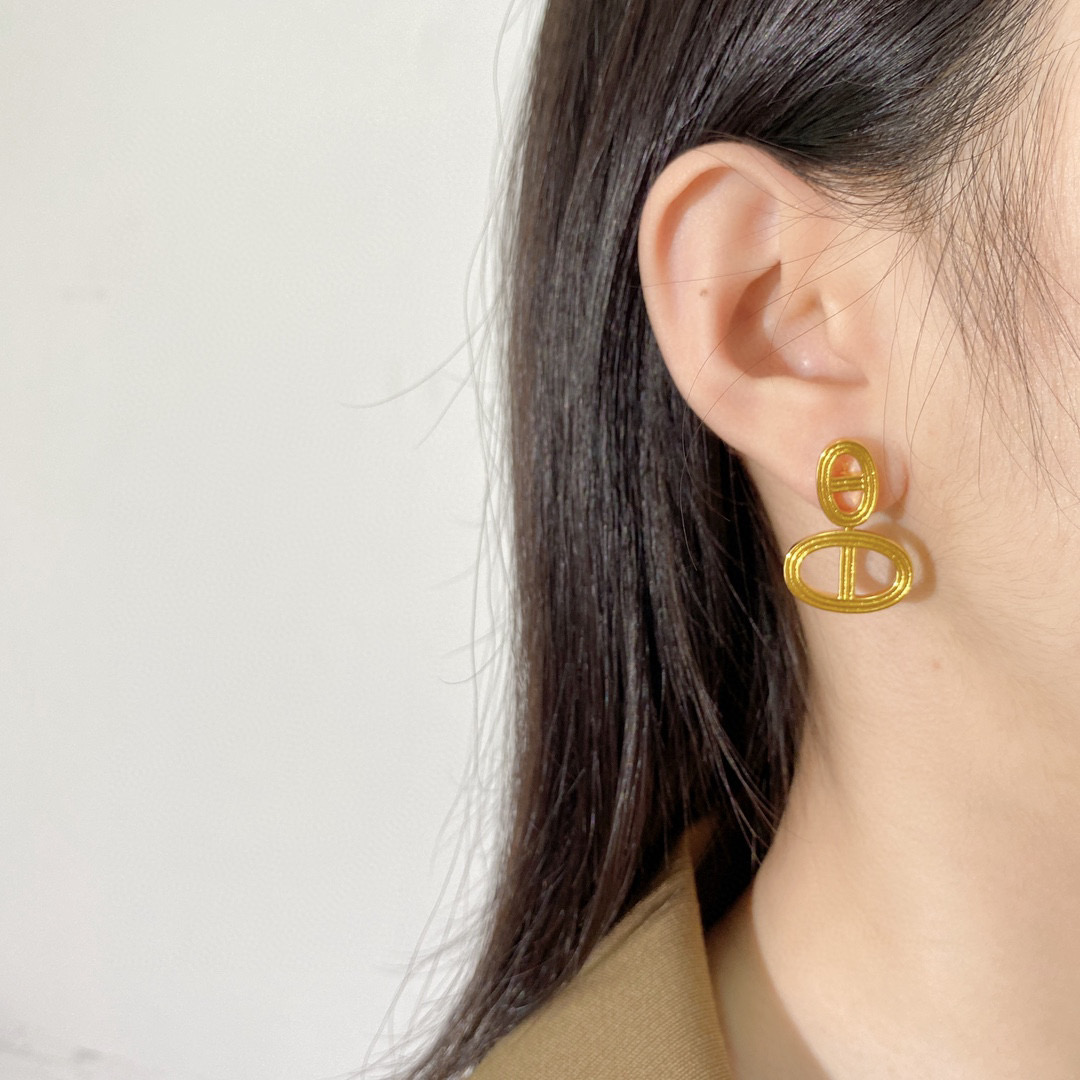 HME010 Chaine d'ancre 24 earrings, large model - ccjewelryacc