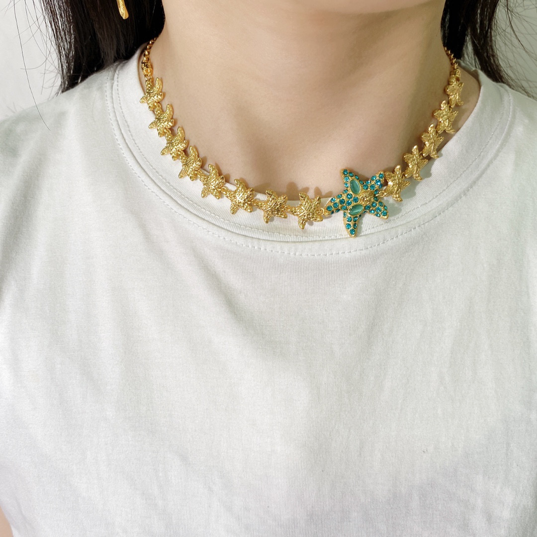 VSN054 Ancient Greek style Medusa incarnate starfish  bracelet necklace set - ccjewelryacc