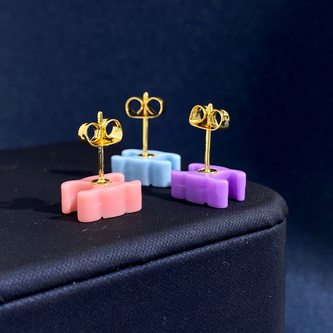 CLE045 Macaron candy color resin Triomphe stud earring set of 3 - ccjewelryacc