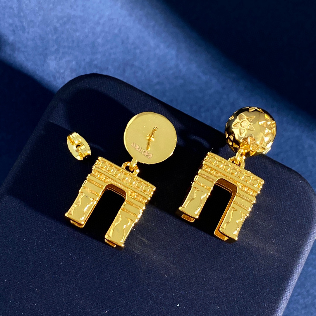 CLE043 Triomphe drop earring in metal - ccjewelryacc