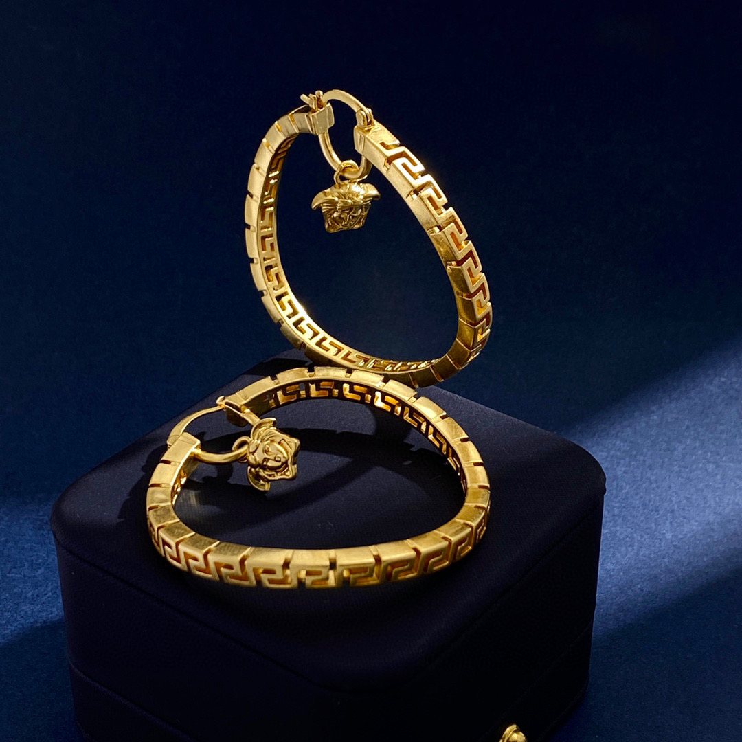 VSE038 versace hoop earrings medusa - ccjewelryacc