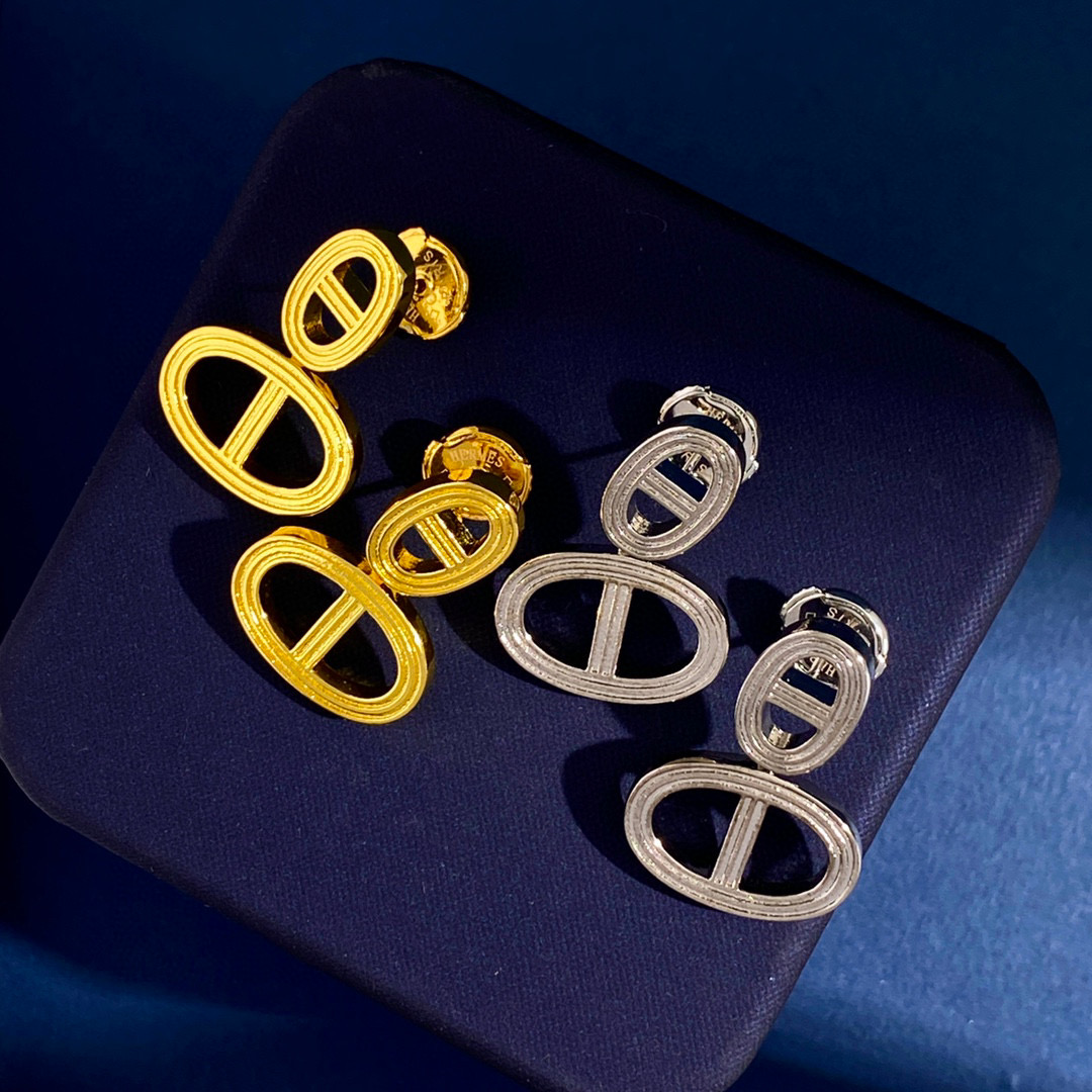 HME010 Chaine d'ancre 24 earrings, large model - ccjewelryacc