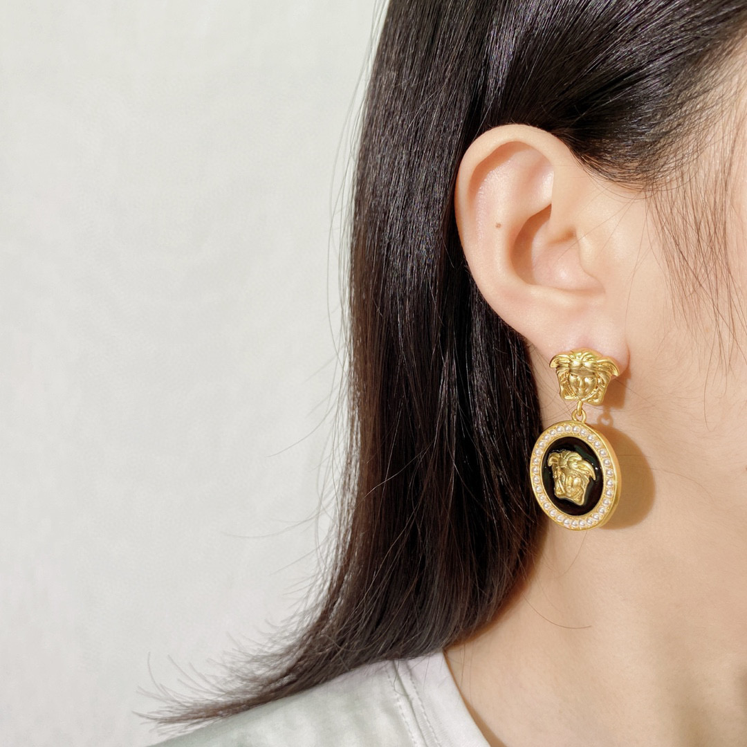VSE026 Versace medusa drop earrings - ccjewelryacc
