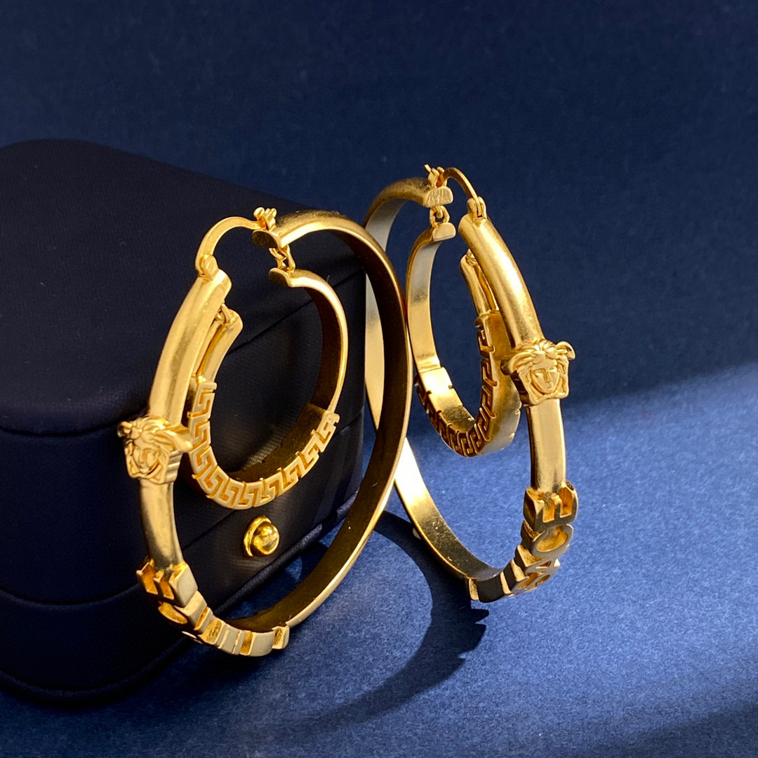 VSE036 Versace medusa hoop earrings - ccjewelryacc