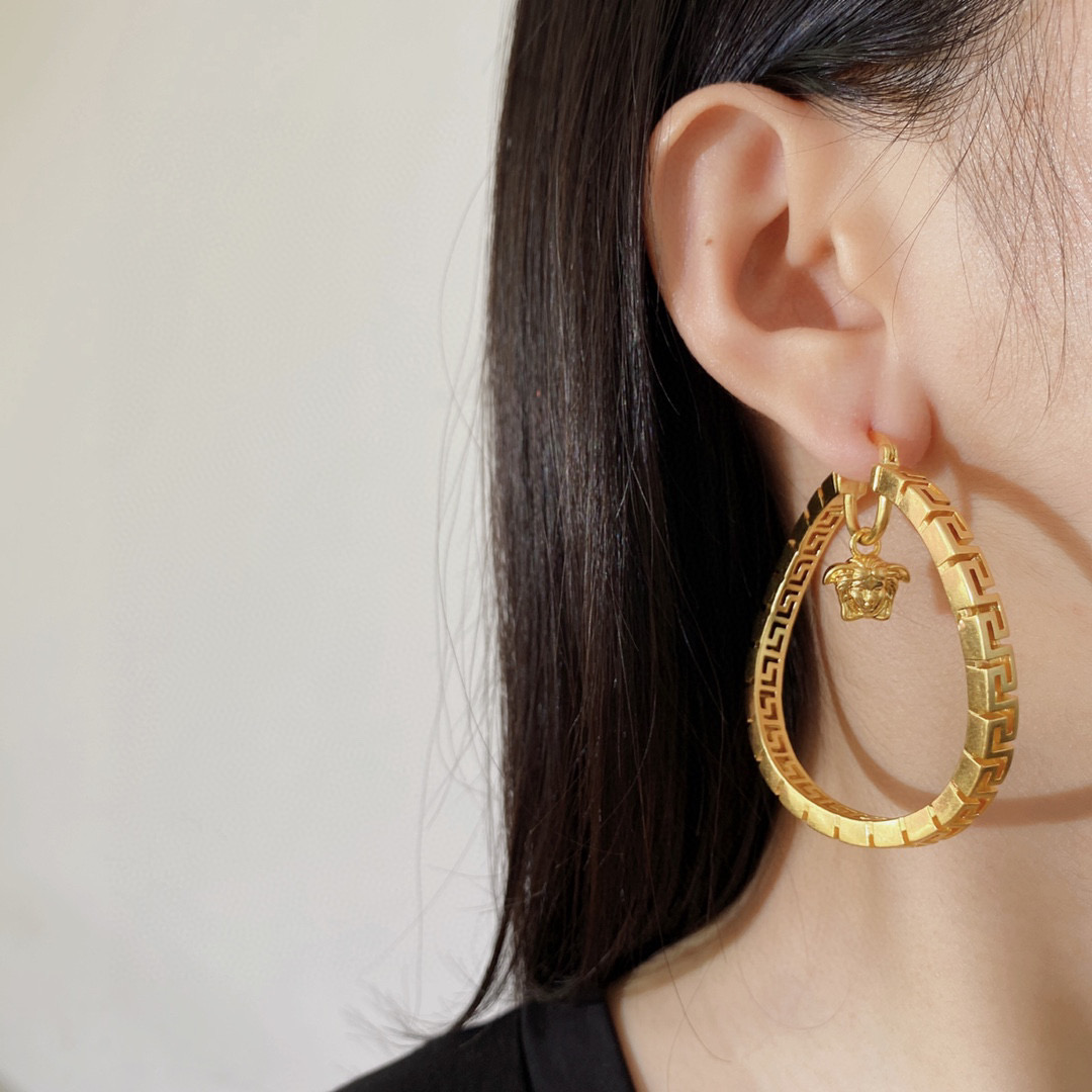 VSE038 versace hoop earrings medusa - ccjewelryacc