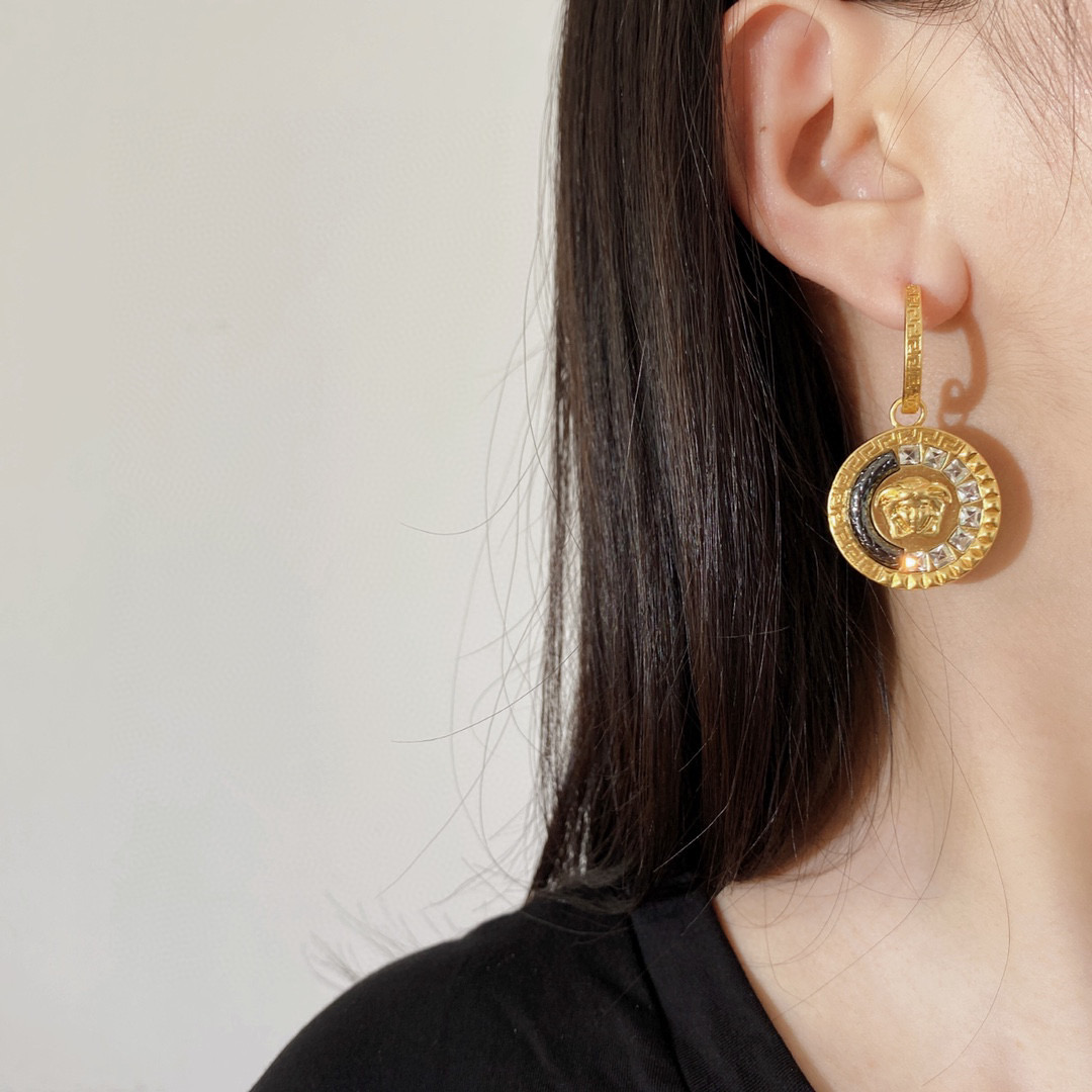 VSE039 Versace medusa drop earrings - ccjewelryacc
