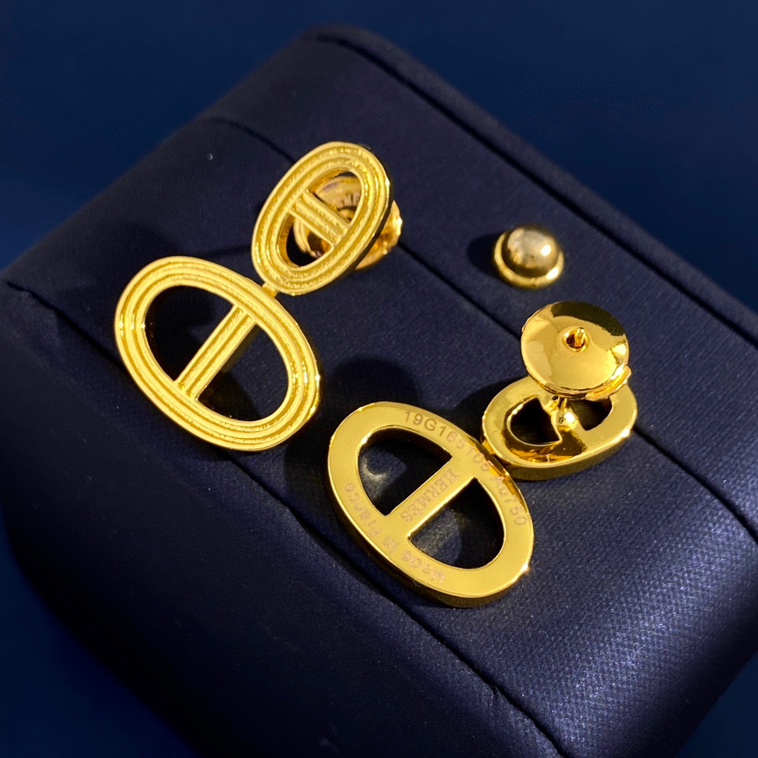 HME010 Chaine d'ancre 24 earrings, large model - ccjewelryacc