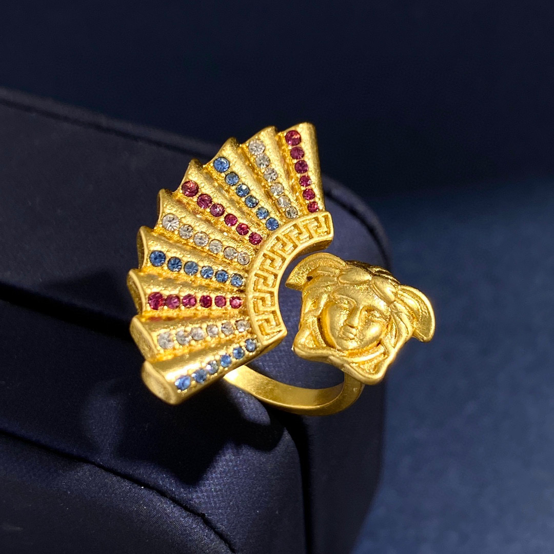 VSR006 Versace medusa fanshaped Ring - ccjewelryacc