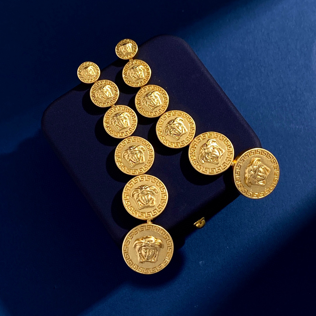 VSE049 Versace medusa head pendant earrings - ccjewelryacc