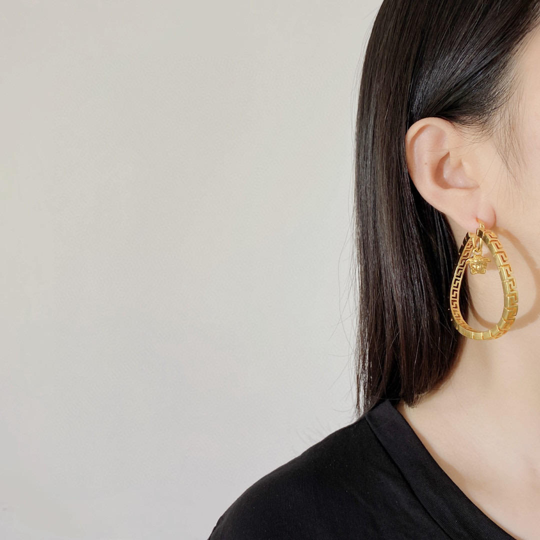 VSE038 versace hoop earrings medusa - ccjewelryacc