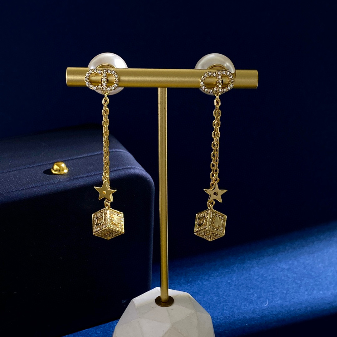 CDE294 CD tribales star tassels Earrings in metal and crystal pearl - ccjewelryacc