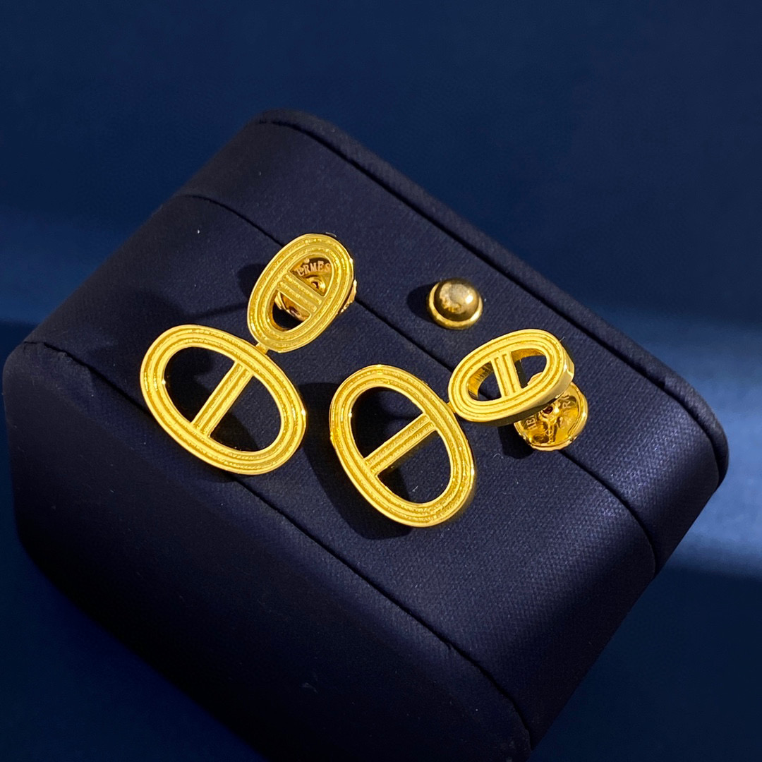 HME010 Chaine d'ancre 24 earrings, large model - ccjewelryacc