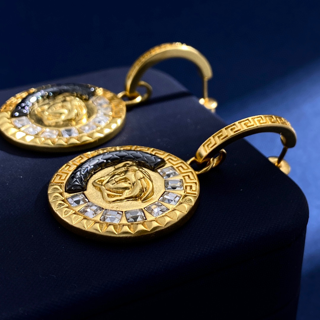 VSE039 Versace medusa drop earrings - ccjewelryacc