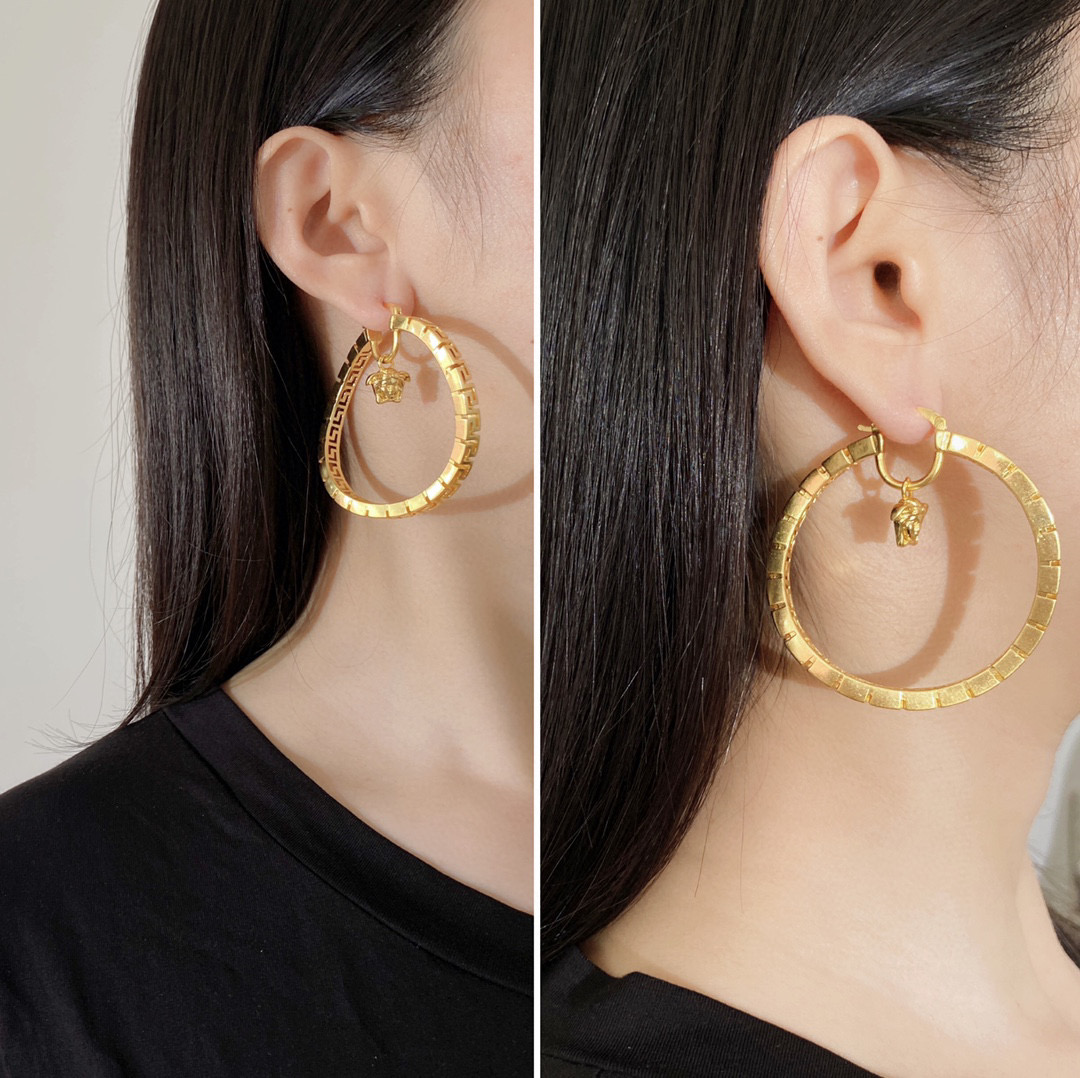 VSE038 versace hoop earrings medusa - ccjewelryacc