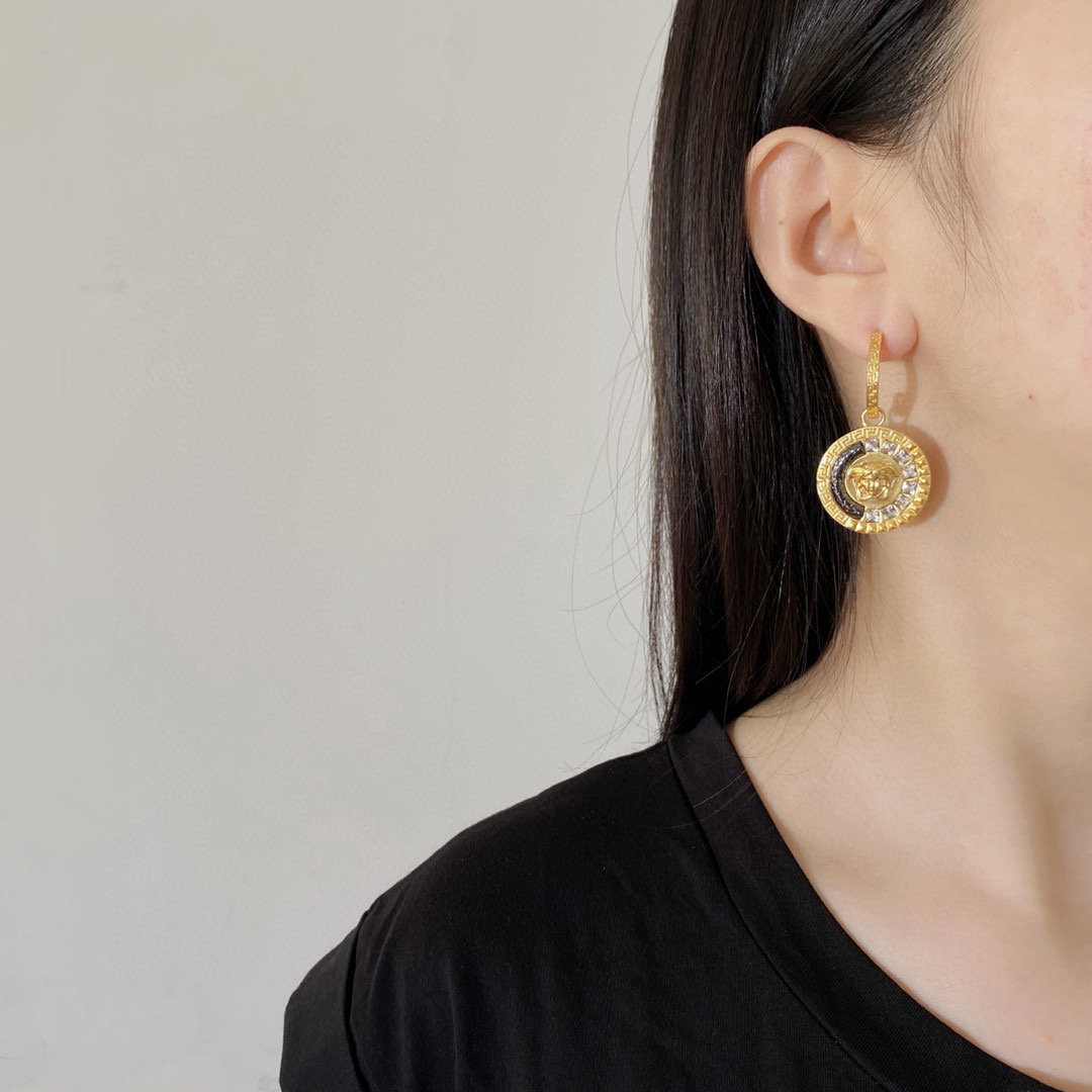VSE039 Versace medusa drop earrings - ccjewelryacc
