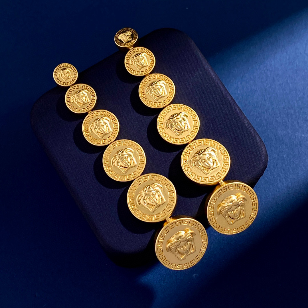 VSE049 Versace medusa head pendant earrings - ccjewelryacc