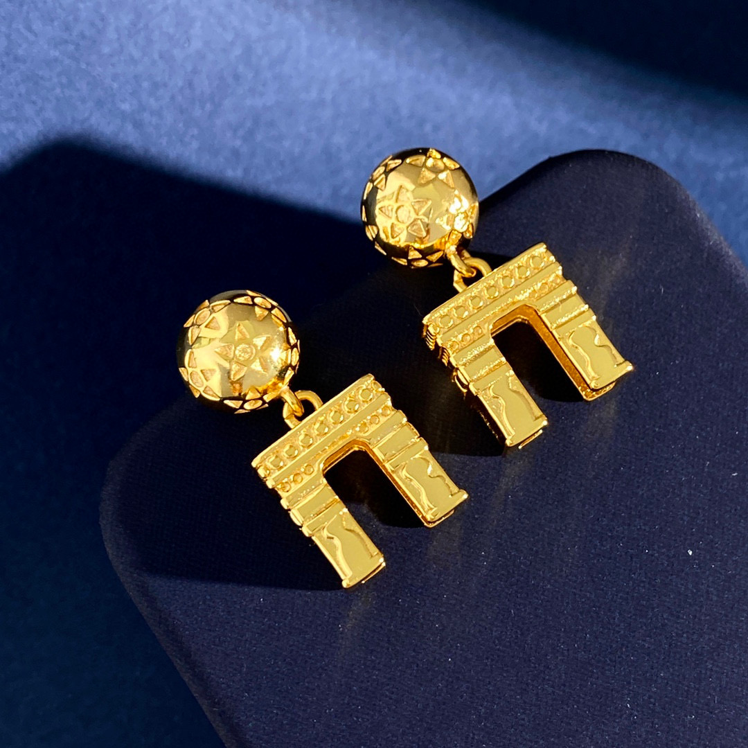 CLE043 Triomphe drop earring in metal - ccjewelryacc