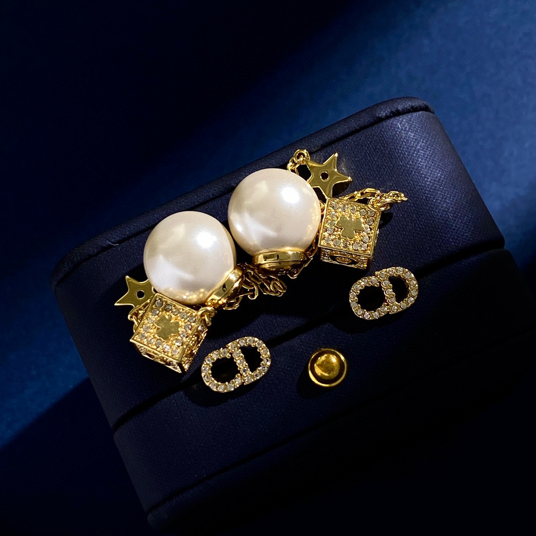 CDE294 CD tribales star tassels Earrings in metal and crystal pearl - ccjewelryacc