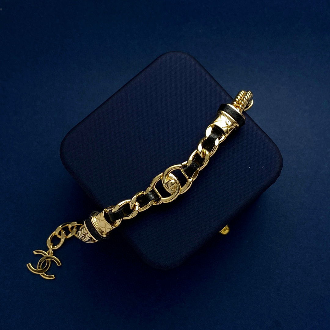 CCS111 Metal leater CC chain Bracelet - ccjewelryacc