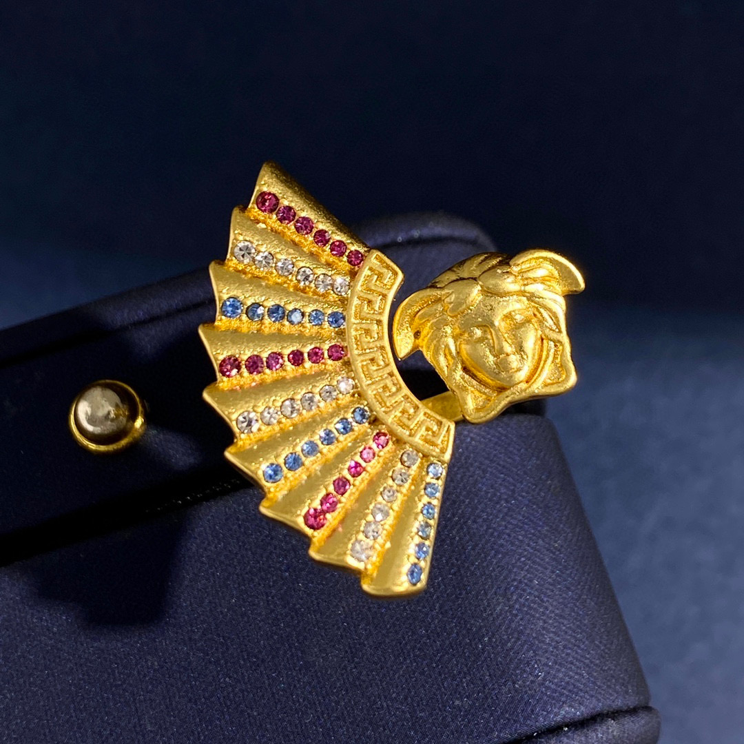 VSR006 Versace medusa fanshaped Ring - ccjewelryacc