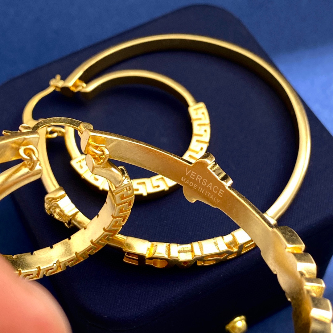 VSE036 Versace medusa hoop earrings - ccjewelryacc