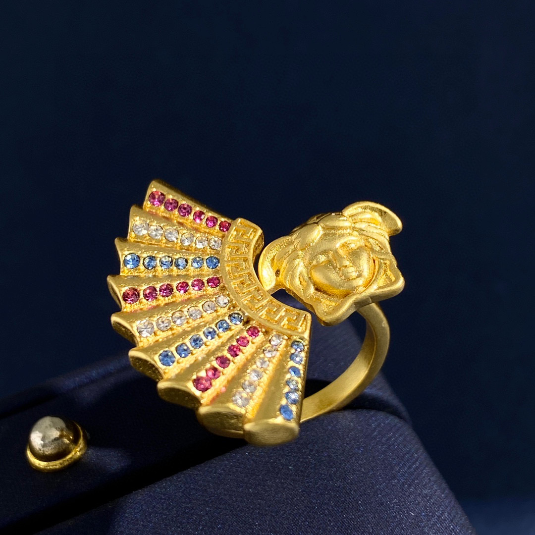 VSR006 Versace medusa fanshaped Ring - ccjewelryacc