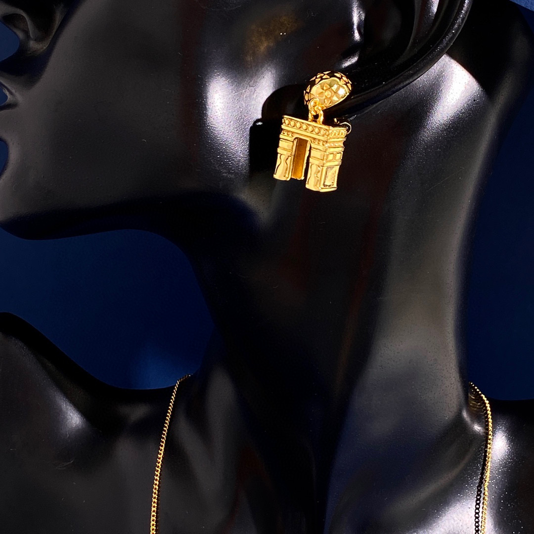 CLE043 Triomphe drop earring in metal - ccjewelryacc