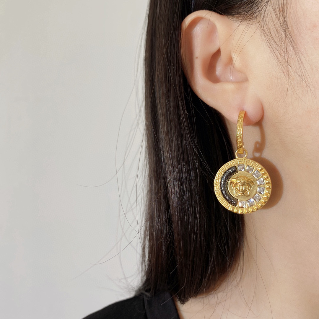 VSE039 Versace medusa drop earrings - ccjewelryacc