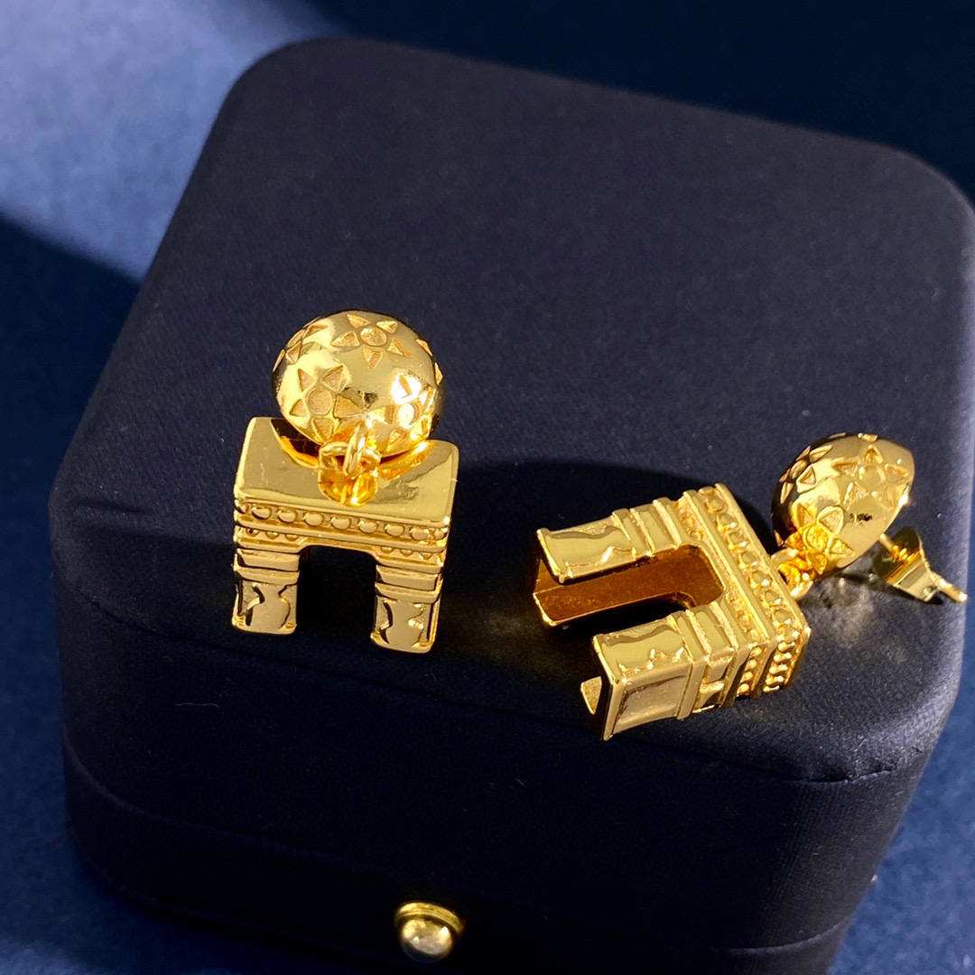 CLE043 Triomphe drop earring in metal - ccjewelryacc