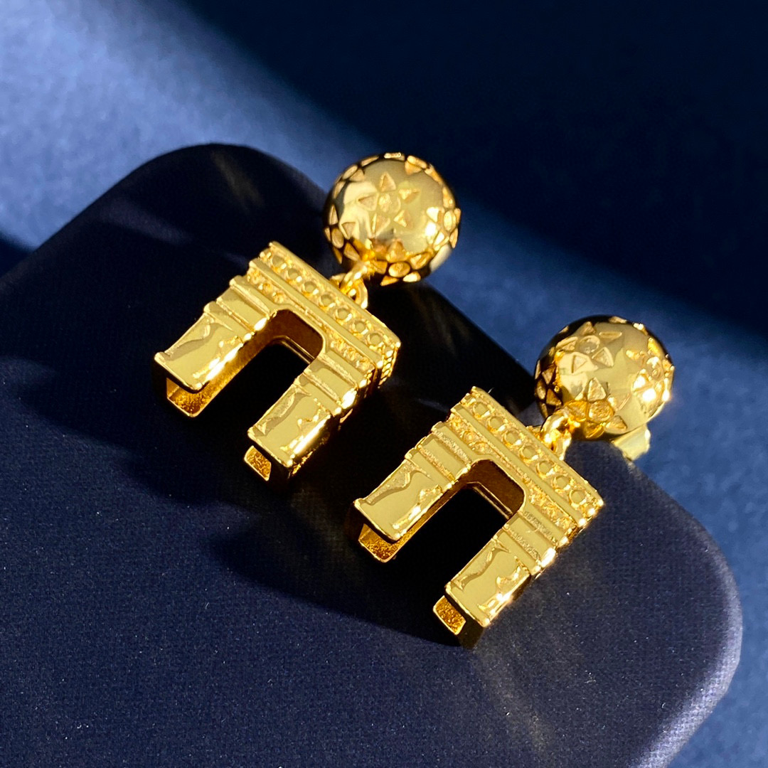 CLE043 Triomphe drop earring in metal - ccjewelryacc