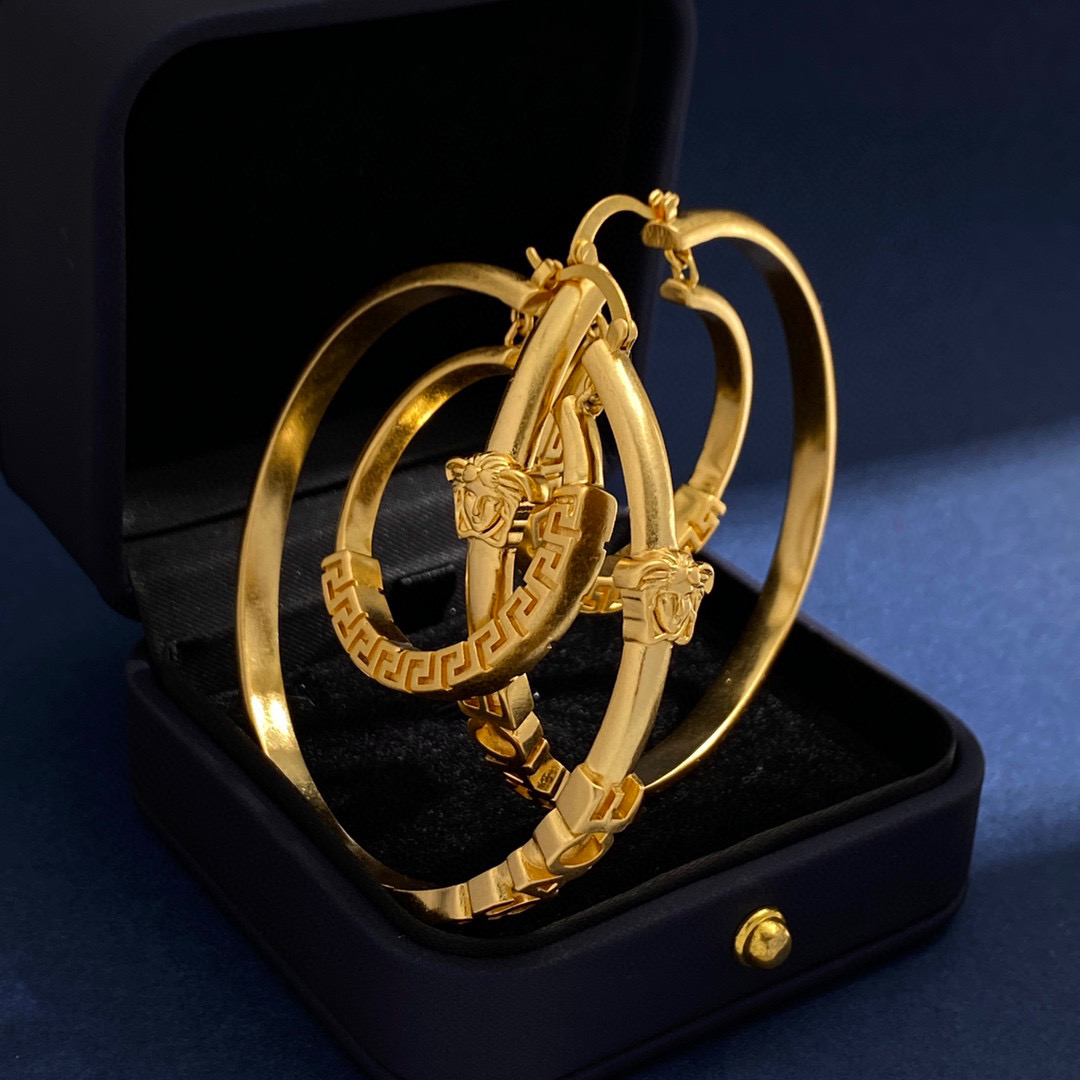 VSE036 Versace medusa hoop earrings - ccjewelryacc