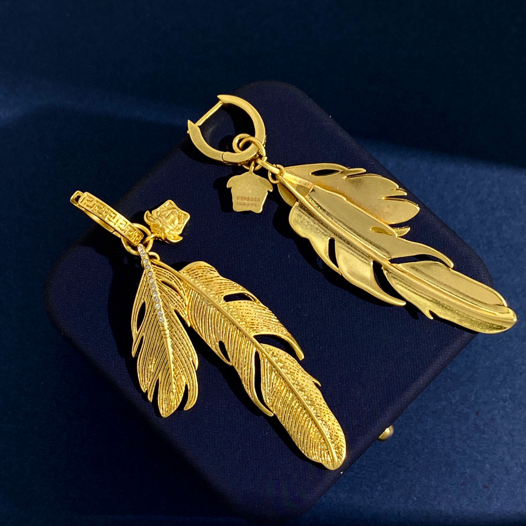VSE043 Versace feather earrings - ccjewelryacc