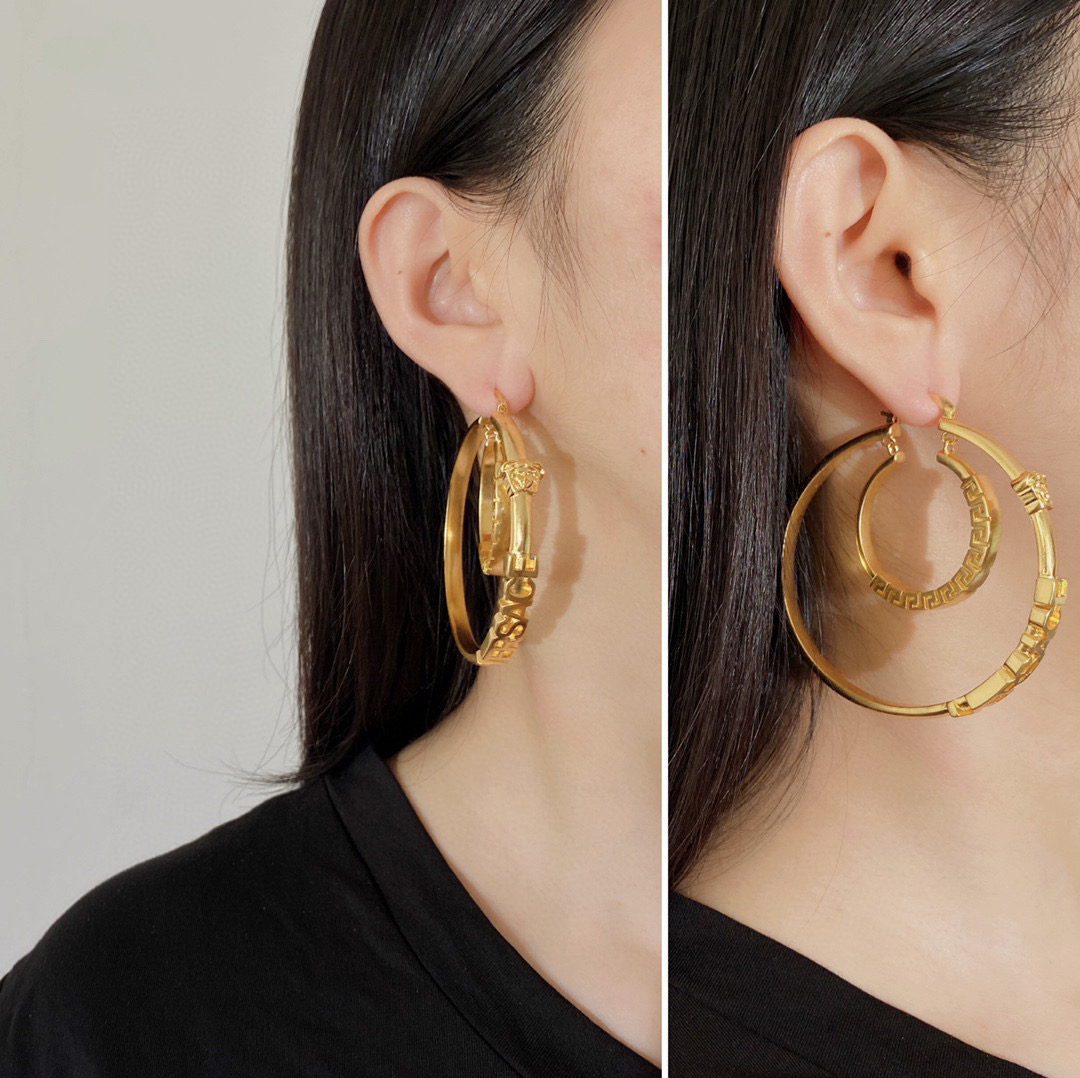 VSE036 Versace medusa hoop earrings - ccjewelryacc