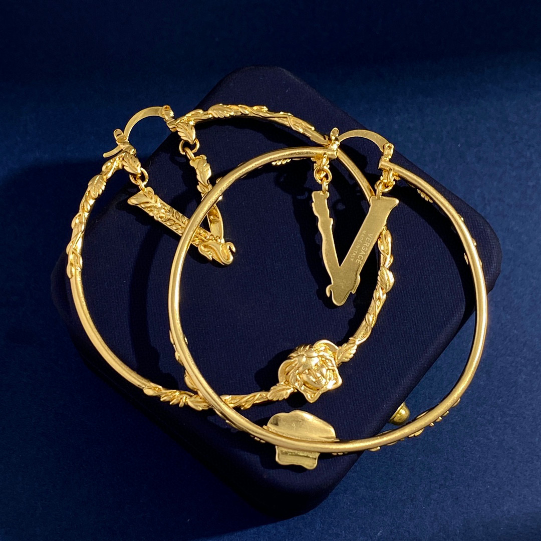 VSE041 Versace virtus hoop earrings - ccjewelryacc