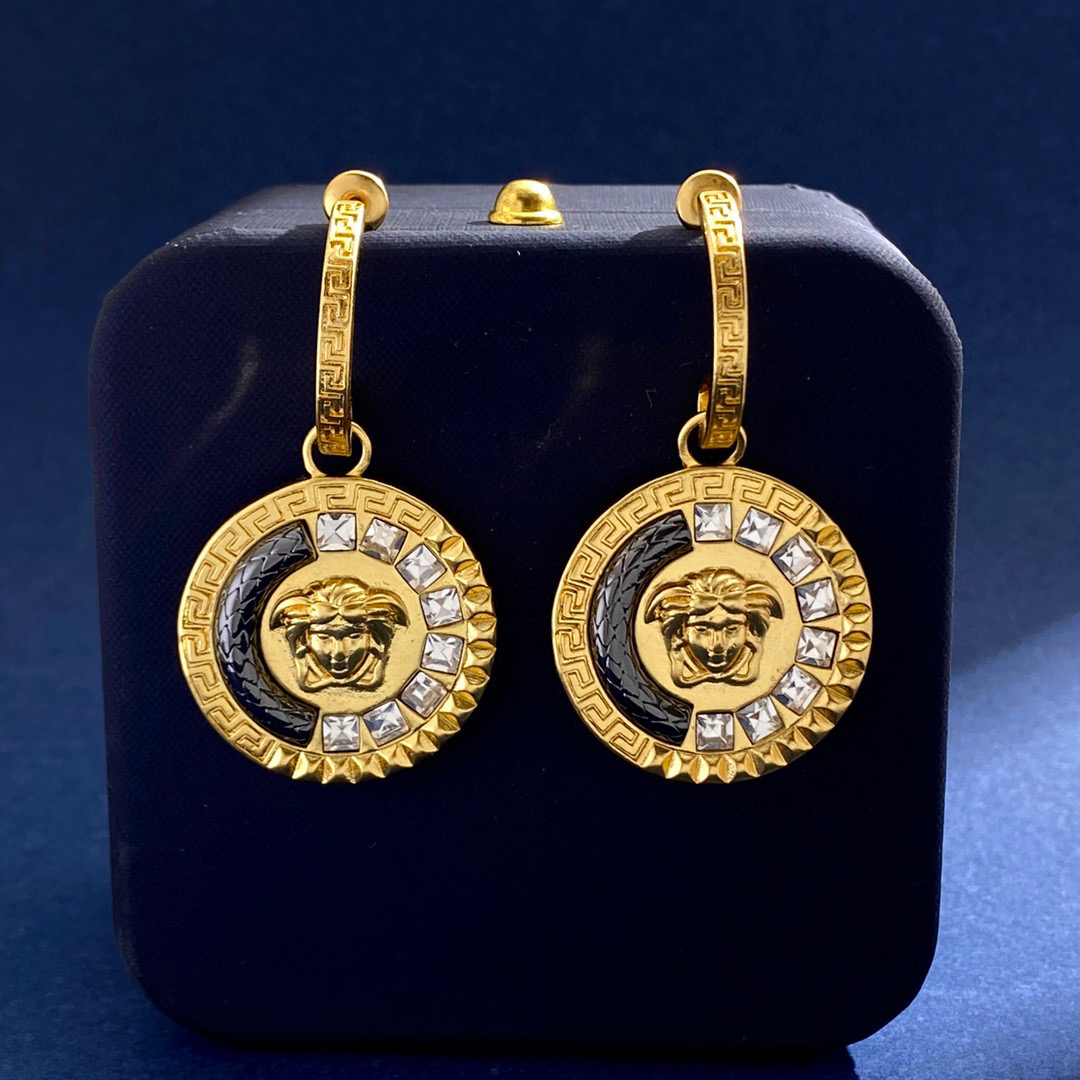 VSE039 Versace medusa drop earrings - ccjewelryacc