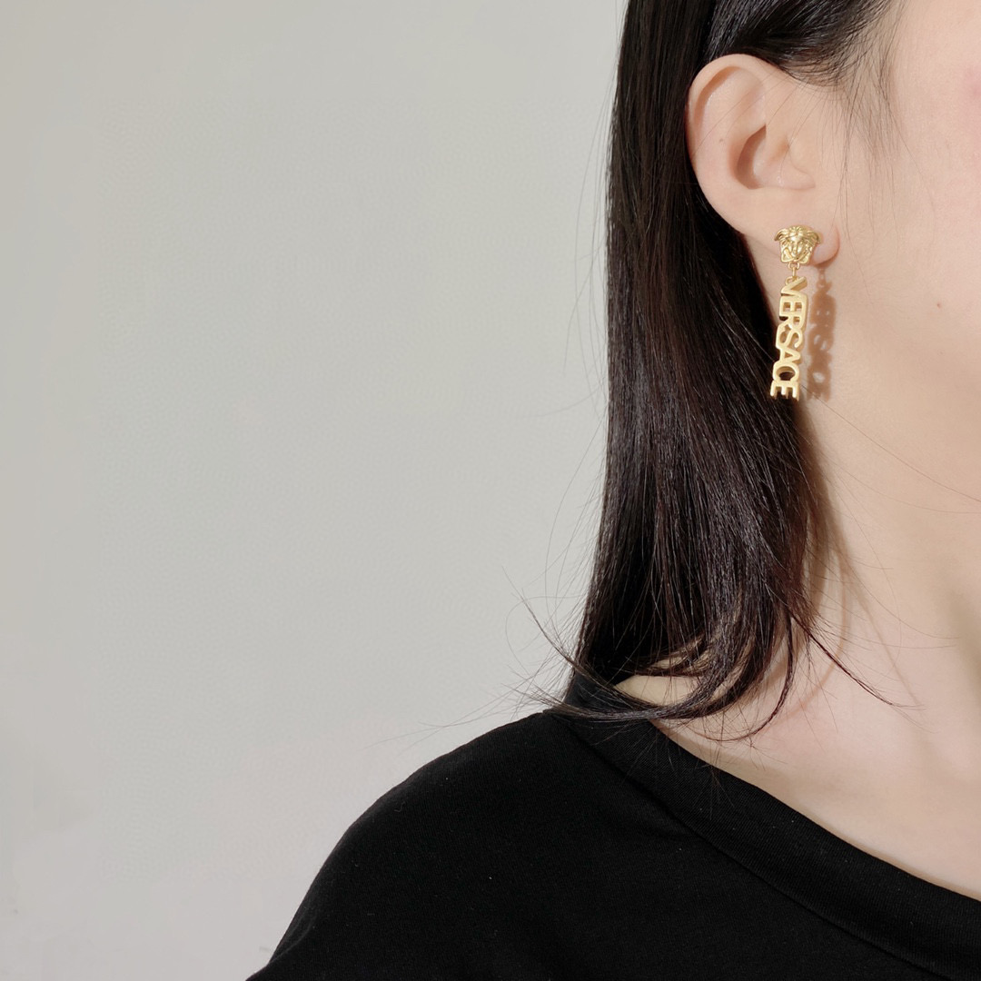 VSE042 Versace medusa drop earrings - ccjewelryacc