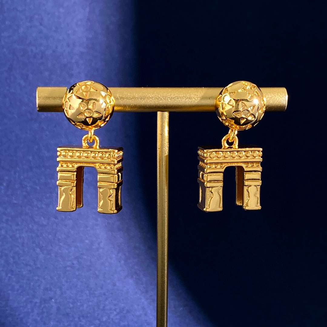 CLE043 Triomphe drop earring in metal - ccjewelryacc