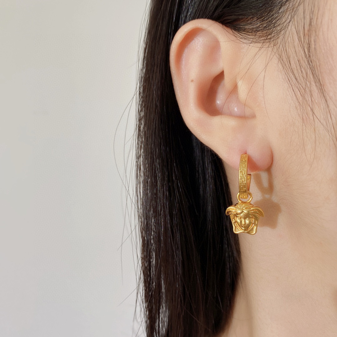VSE034 Versace greca and medusa drop earrings - ccjewelryacc
