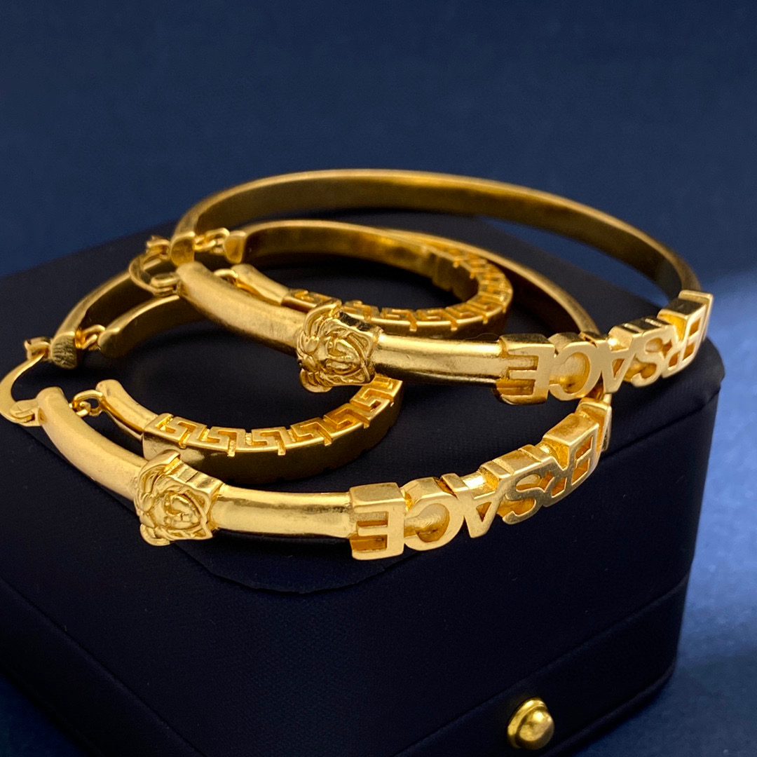 VSE036 Versace medusa hoop earrings - ccjewelryacc