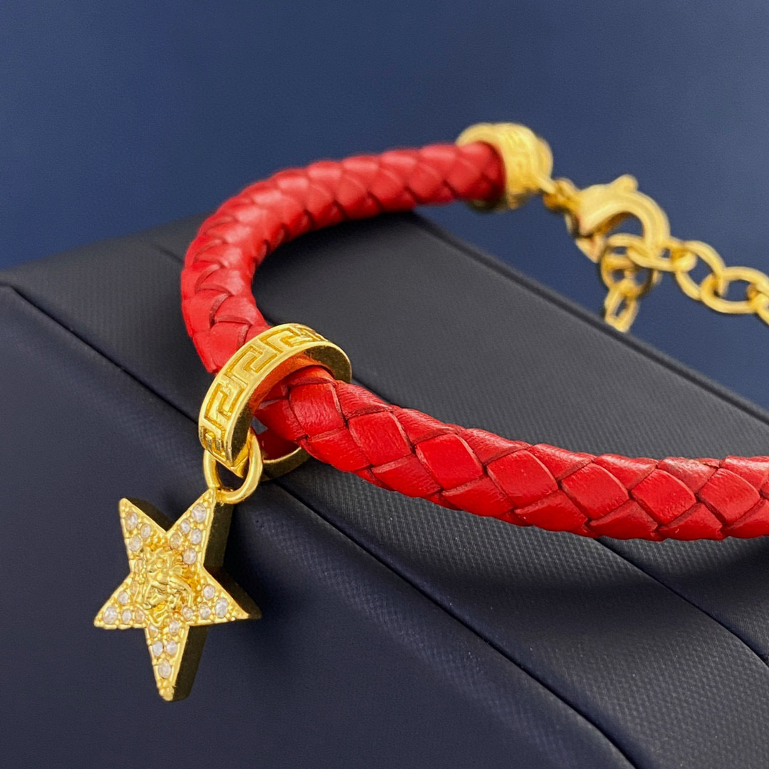VSS026 Versace medusa braided leather bracelet - ccjewelryacc