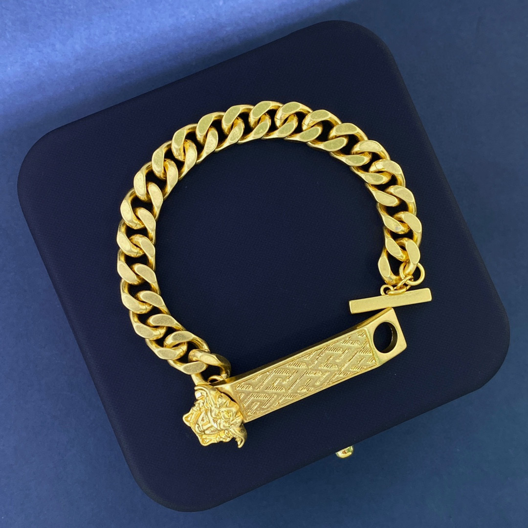 VSS023 Versace gold bracelet for men - ccjewelryacc