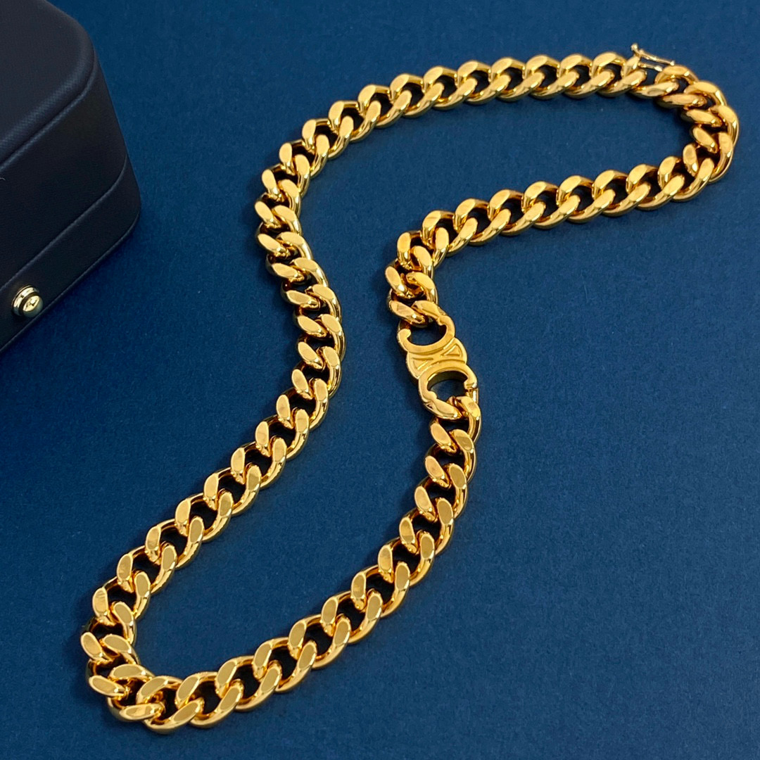 CLN030 celine chunky gold necklace - ccjewelryacc