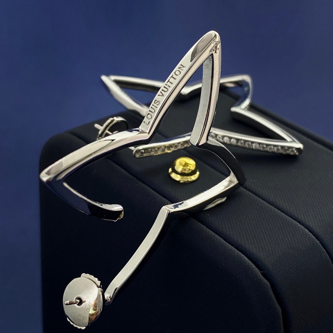 LVE049 Vuitton Ombre Blossom XL Hoops earring in metal - ccjewelryacc