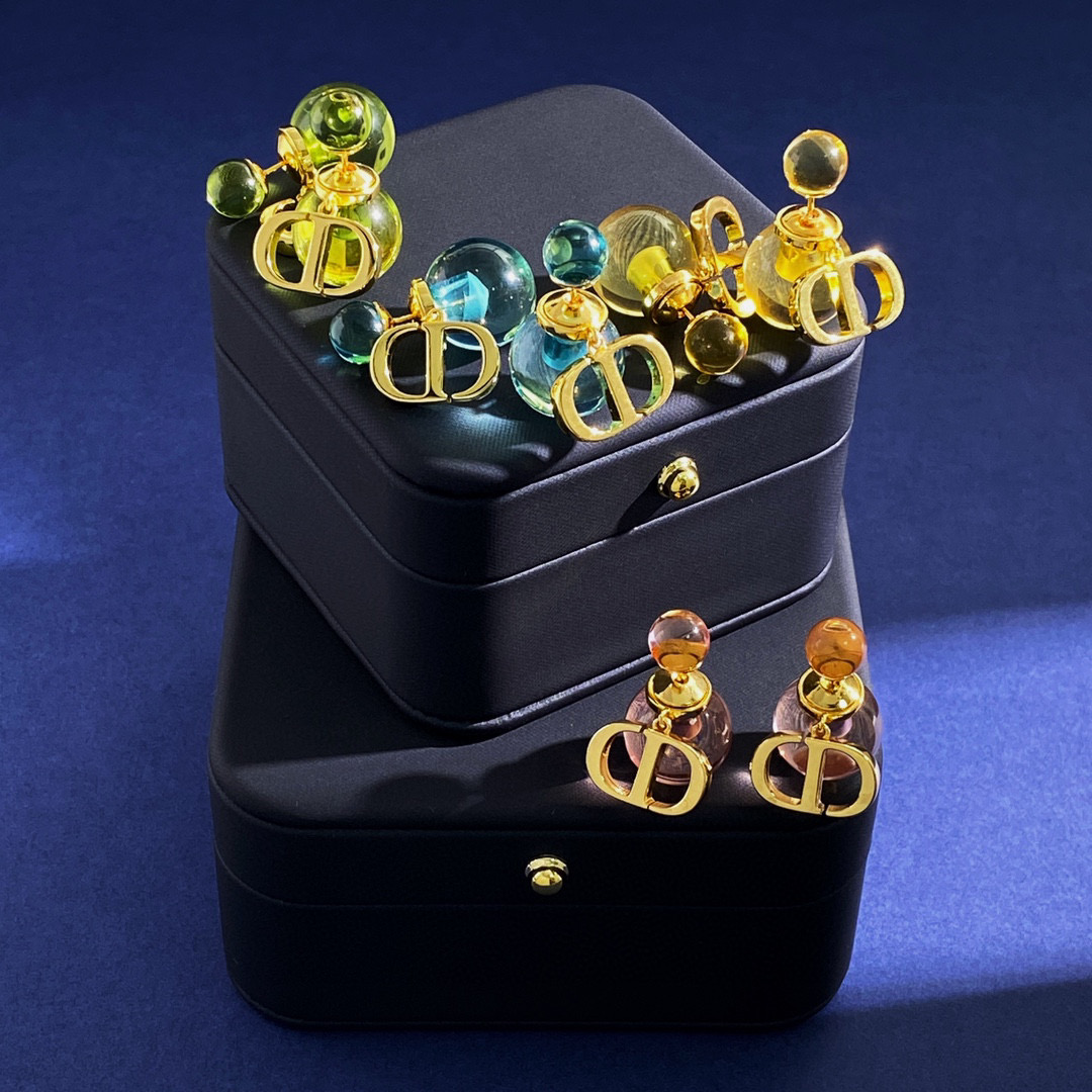 CDE313 Dior tribales earrings in gold finish - ccjewelryacc